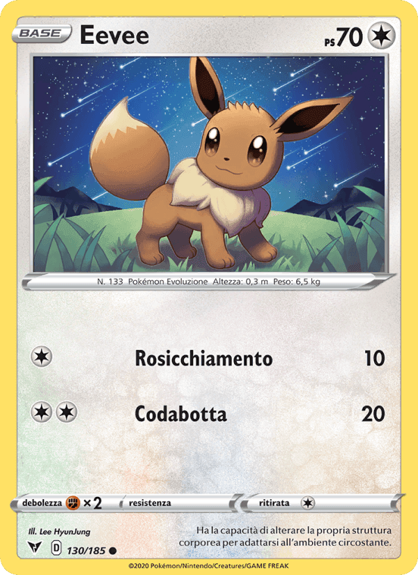 Eevee, carta 130 di Voltaggio Sfolgorante