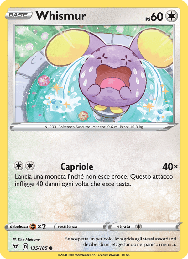 Whismur, carta 135 di Voltaggio Sfolgorante