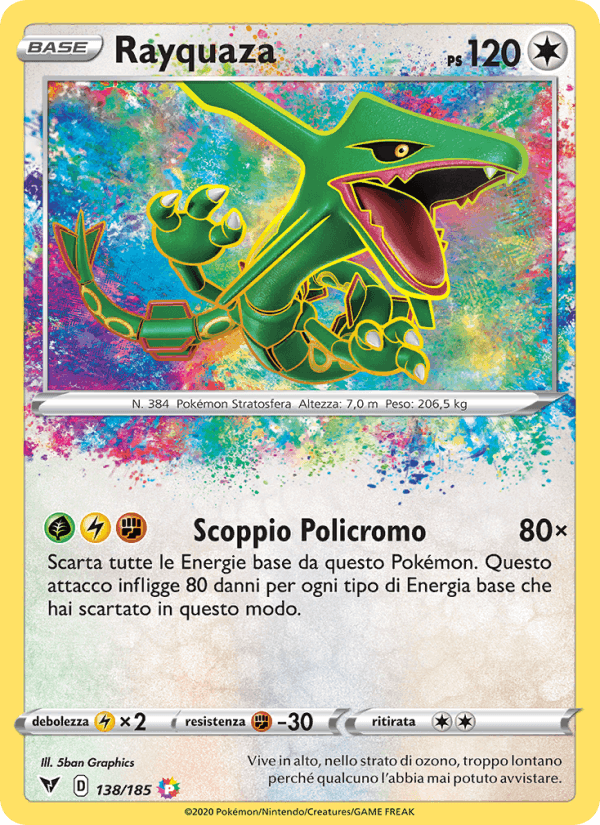 Rayquaza, card 138 from Voltaggio Sfolgorante