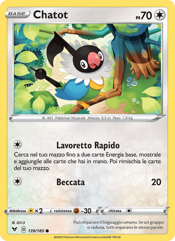 Chatot, carta 139 di Voltaggio Sfolgorante