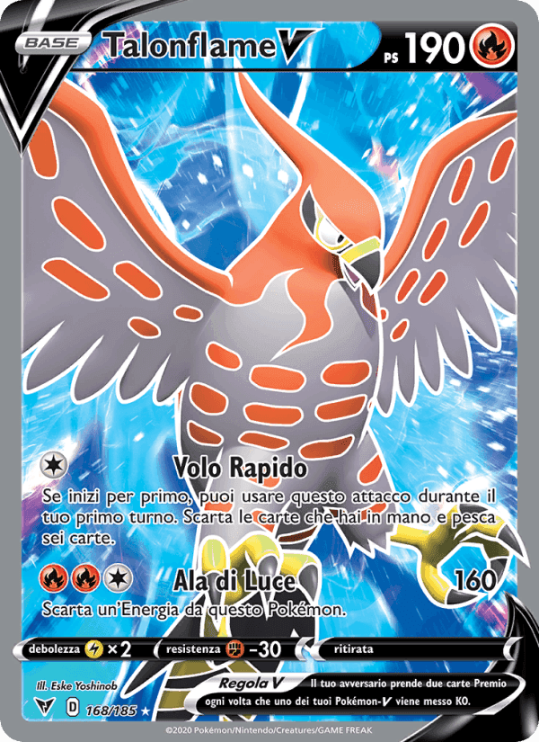 Talonflame V, card 168 from Voltaggio Sfolgorante