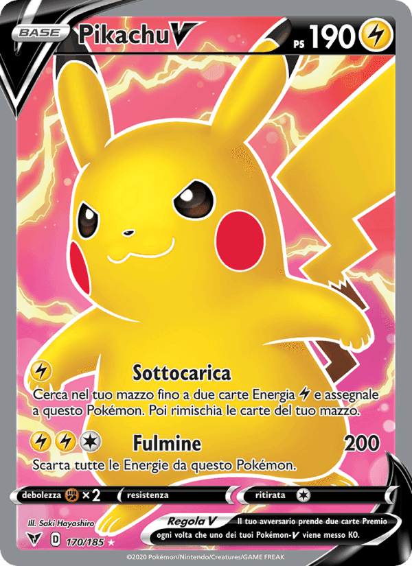 Pikachu V, carta 170 di Voltaggio Sfolgorante