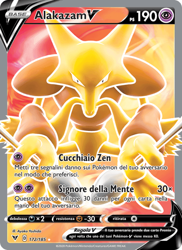 Alakazam V, carta 172 di Voltaggio Sfolgorante