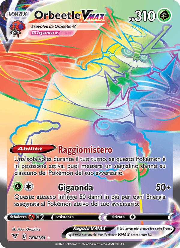 Orbeetle VMAX, carta 186 di Voltaggio Sfolgorante