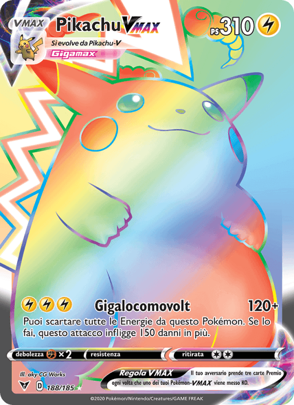 Pikachu VMAX, carta 188 di Voltaggio Sfolgorante