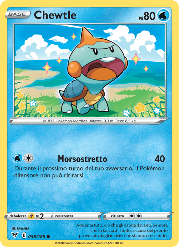 Chewtle, carta 38 di Voltaggio Sfolgorante