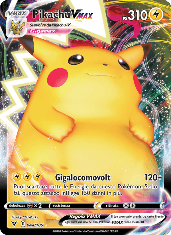 Pikachu VMAX, carta 44 di Voltaggio Sfolgorante