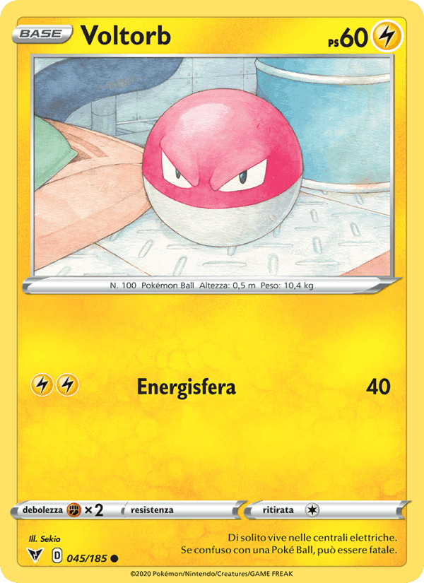 Voltorb, carte 45 de Voltaggio Sfolgorante