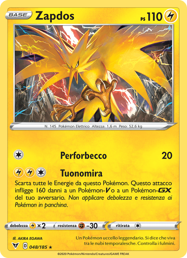Zapdos, carte 48 de Voltaggio Sfolgorante