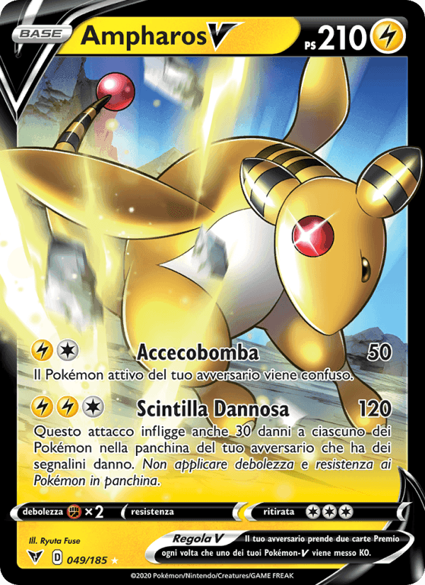 Ampharos V, carte 49 de Voltaggio Sfolgorante