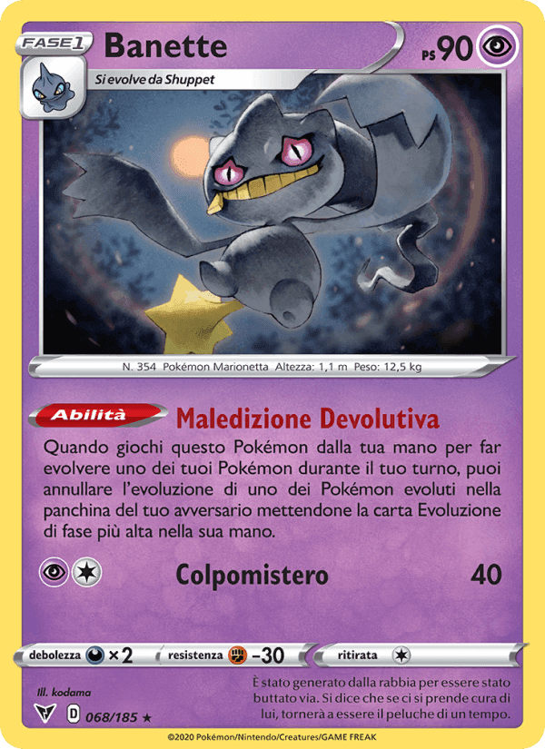 Banette, carta 68 di Voltaggio Sfolgorante
