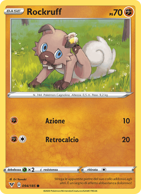Rockruff, carta 94 di Voltaggio Sfolgorante