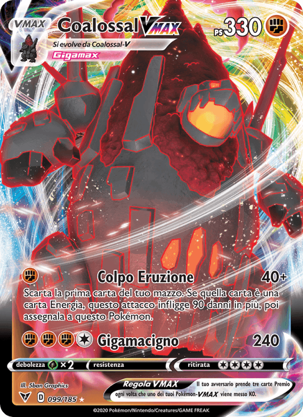 Coalossal VMAX, carta 99 di Voltaggio Sfolgorante