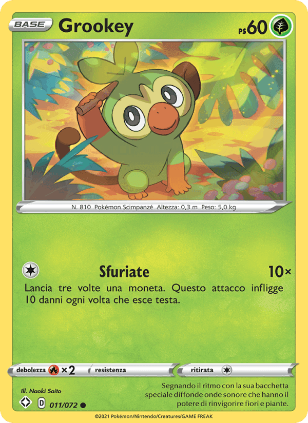Grookey, carta 11 di Destino Splendente
