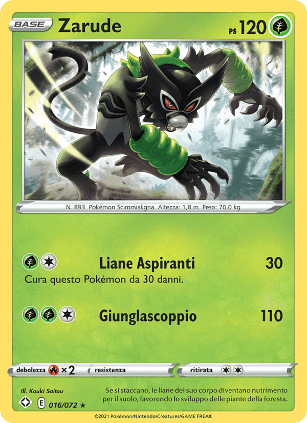 Zarude, card 16 from Destino Splendente