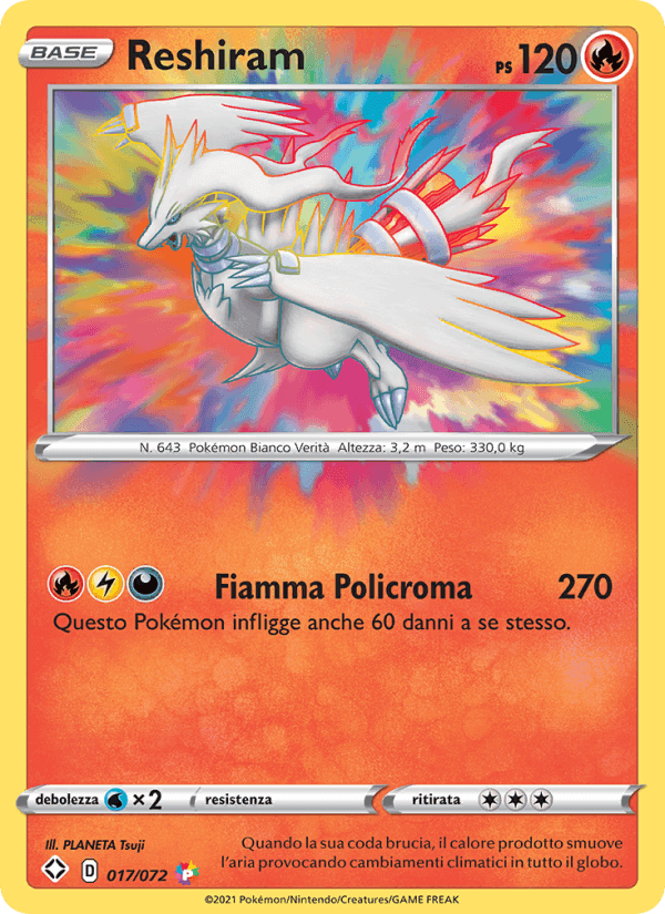 Reshiram, carta 17 di Destino Splendente