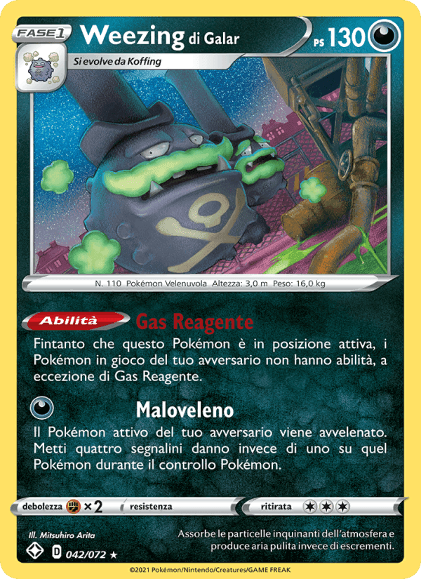 Weezing di Galar, carta 42 di Destino Splendente
