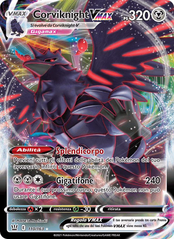 Corviknight VMAX, card 110 from Stili di Lotta