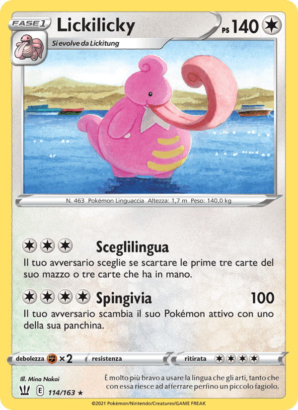 Lickilicky, card 114 from Stili di Lotta