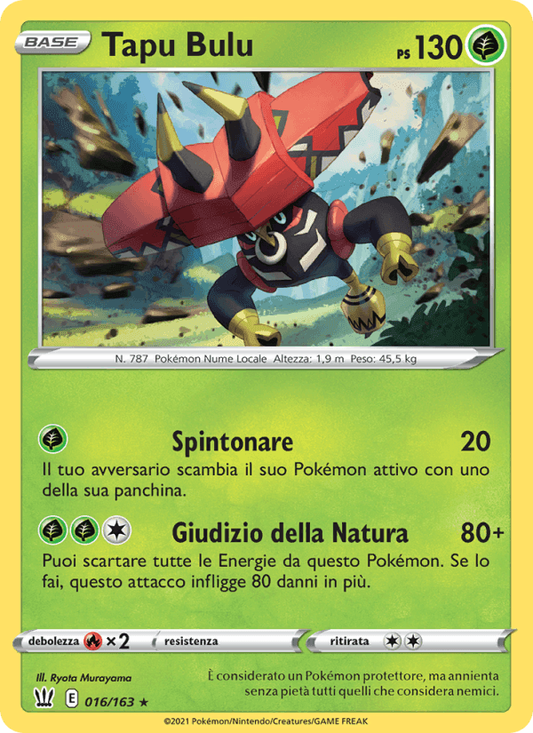 Tapu Bulu, carta 16 di Stili di Lotta