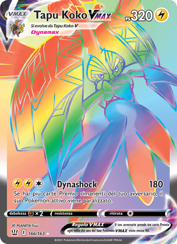 Tapu Koko VMAX, carta 166 di Stili di Lotta