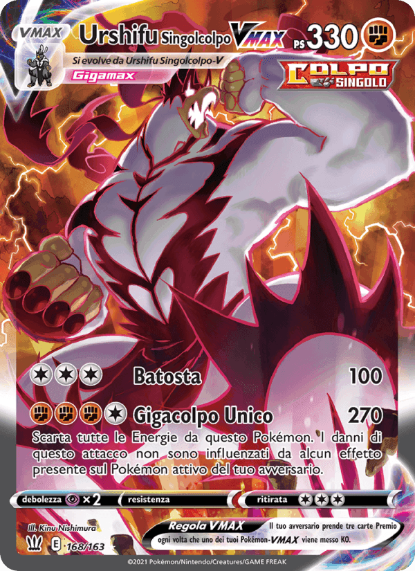 Urshifu Singolcolpo VMAX, carta 168 di Stili di Lotta