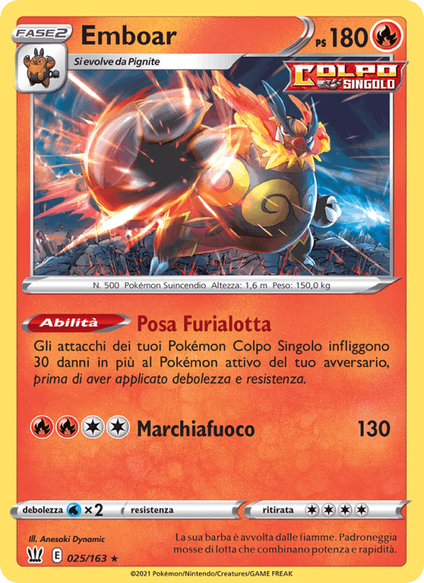 Emboar, carta 25 di Stili di Lotta