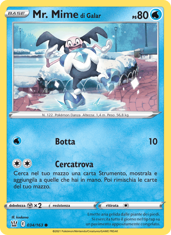 Mr. Mime di Galar, card 34 from Stili di Lotta