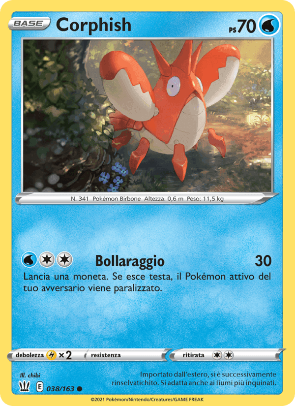 Corphish, card 38 from Stili di Lotta