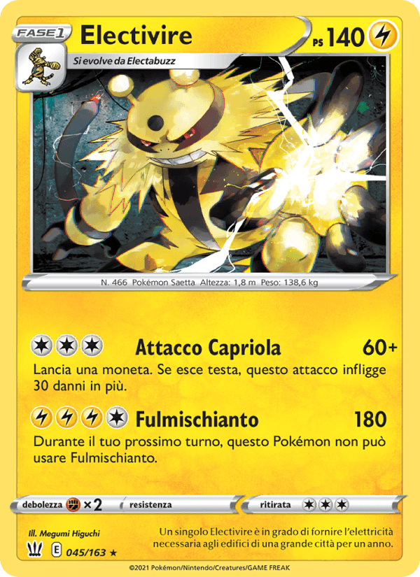 Electivire, carte 45 de Stili di Lotta