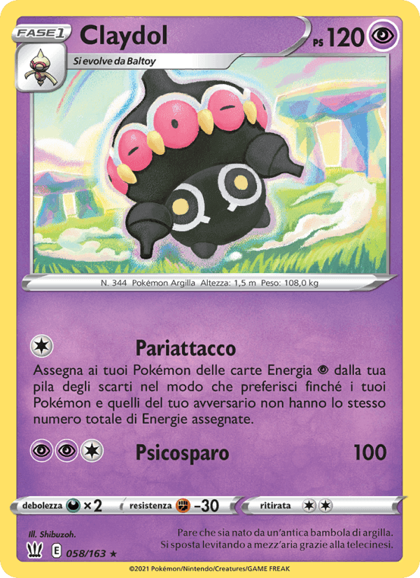 Claydol, card 58 from Stili di Lotta