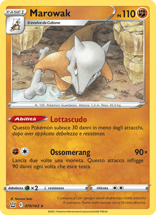 Marowak, card 70 from Stili di Lotta