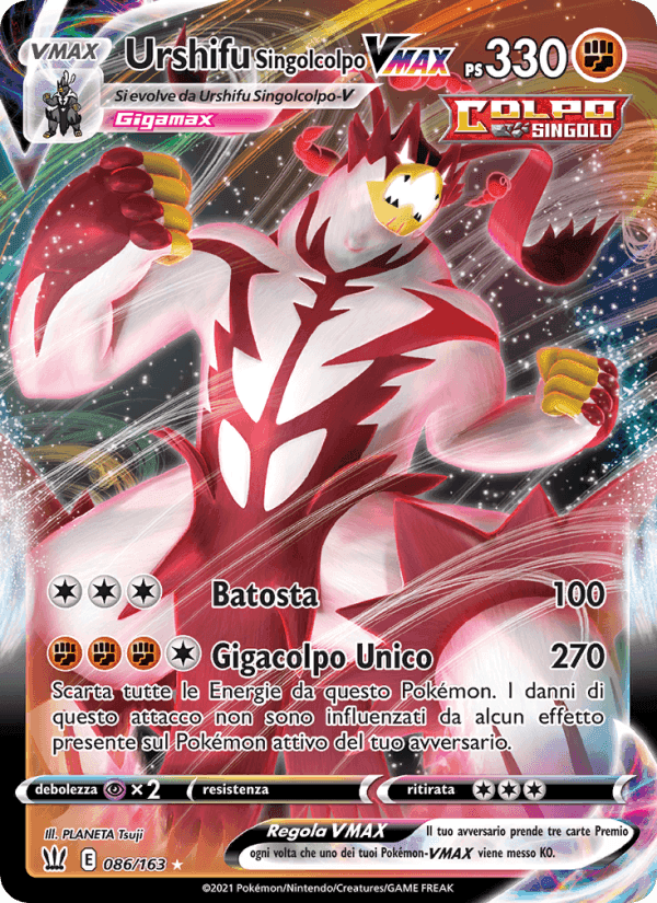 Urshifu Singolcolpo VMAX, carta 86 di Stili di Lotta