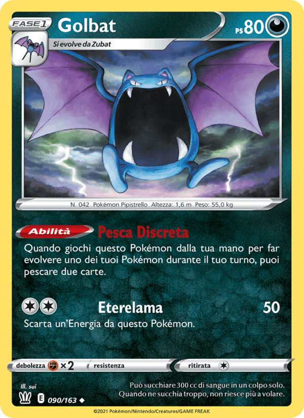 Golbat, card 90 from Stili di Lotta