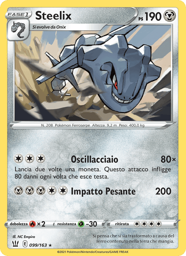 Steelix, carte 99 de Stili di Lotta