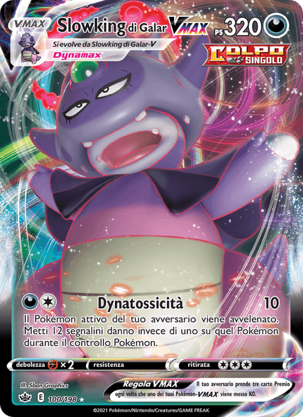 Slowking di Galar VMAX, carta 100 di Regno Glaciale