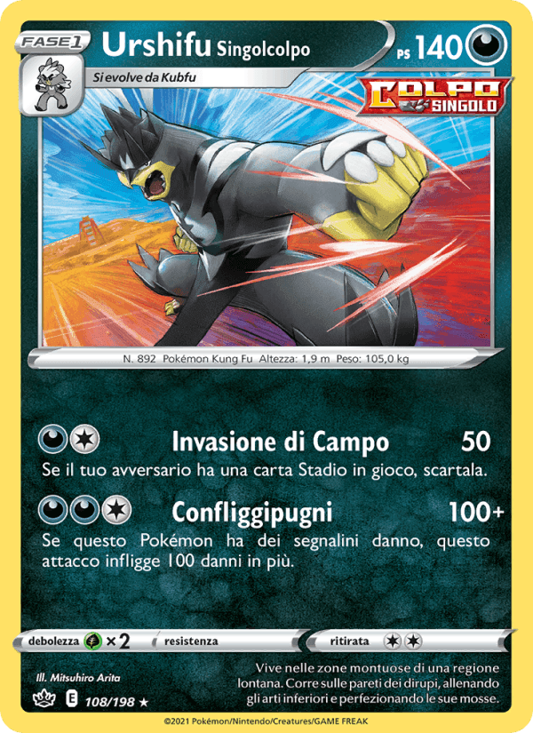 Urshifu Singolcolpo, carta 108 di Regno Glaciale