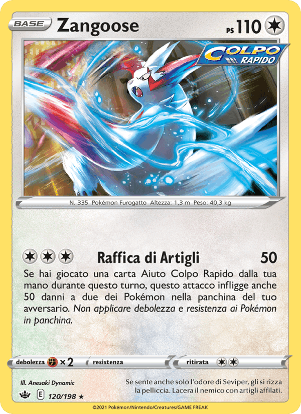 Zangoose, card 120 from Regno Glaciale