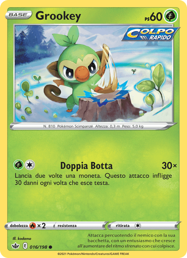 Grookey, carta 16 di Regno Glaciale