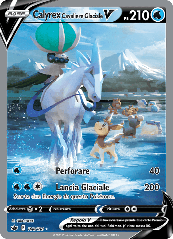 Calyrex Cavaliere Glaciale V, carta 164 di Regno Glaciale
