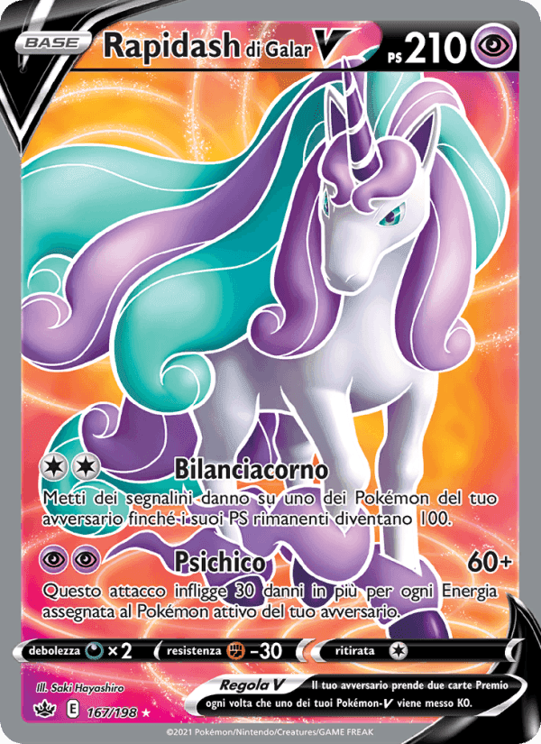Rapidash di Galar V, carta 167 di Regno Glaciale