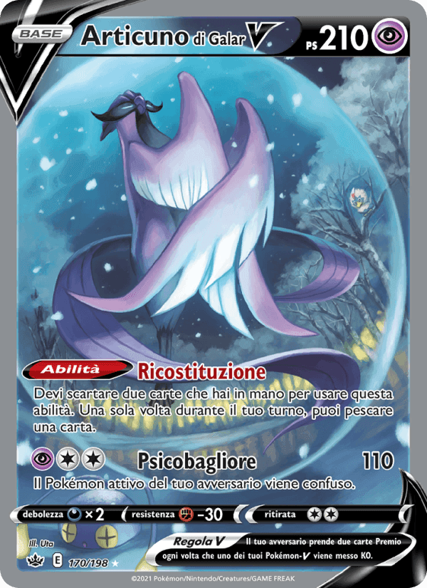 Articuno di Galar V, carta 170 di Regno Glaciale