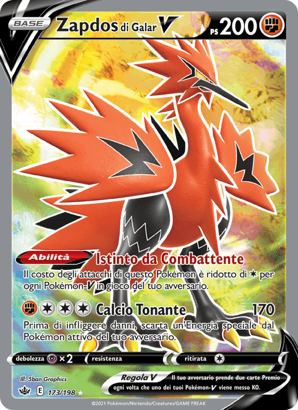 Zapdos di Galar V, card 173 from Regno Glaciale