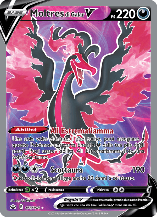 Moltres di Galar V, card 176 from Regno Glaciale