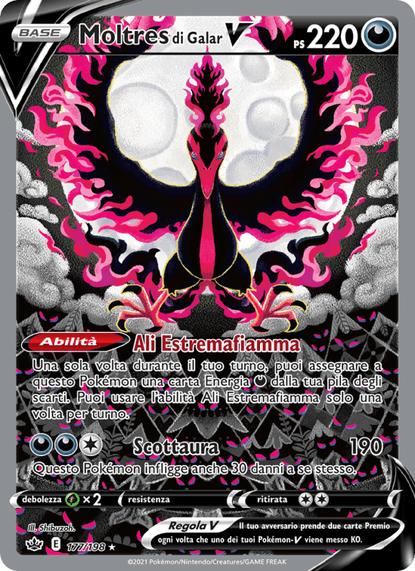 Moltres di Galar V, carta 177 di Regno Glaciale