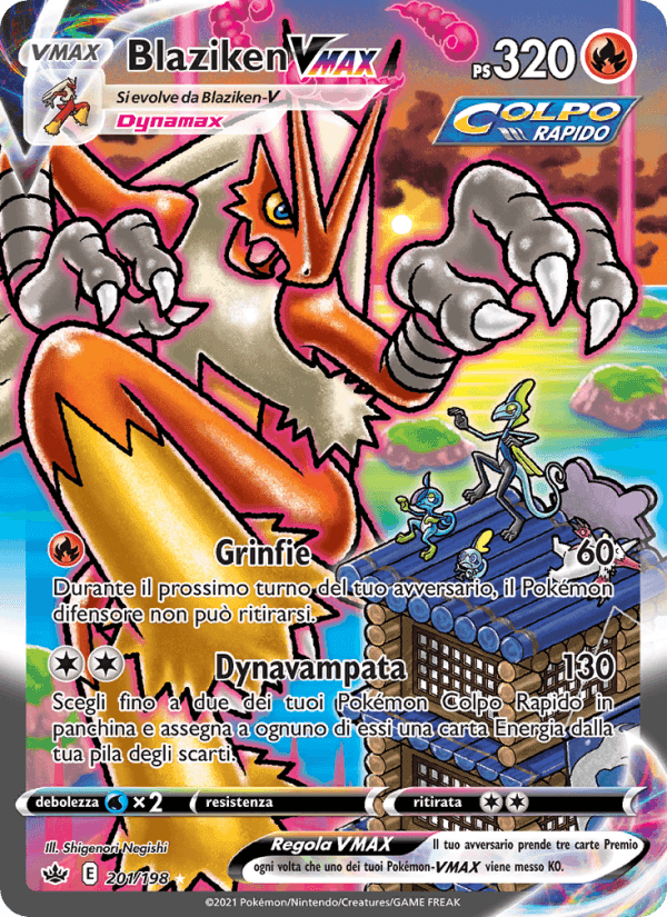 Blaziken VMAX, carta 201 di Regno Glaciale