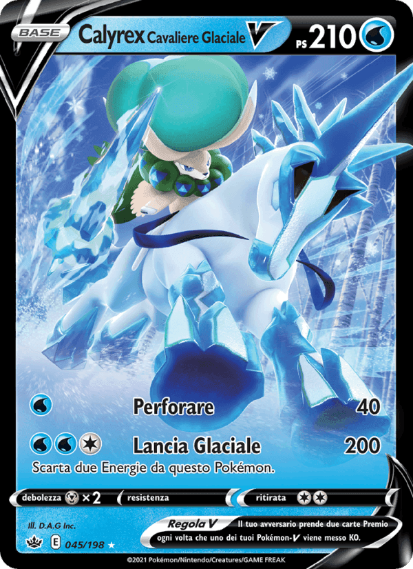 Calyrex Cavaliere Glaciale V, carta 45 di Regno Glaciale
