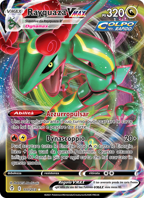 Rayquaza VMAX, carta 111 di Evoluzioni Eteree