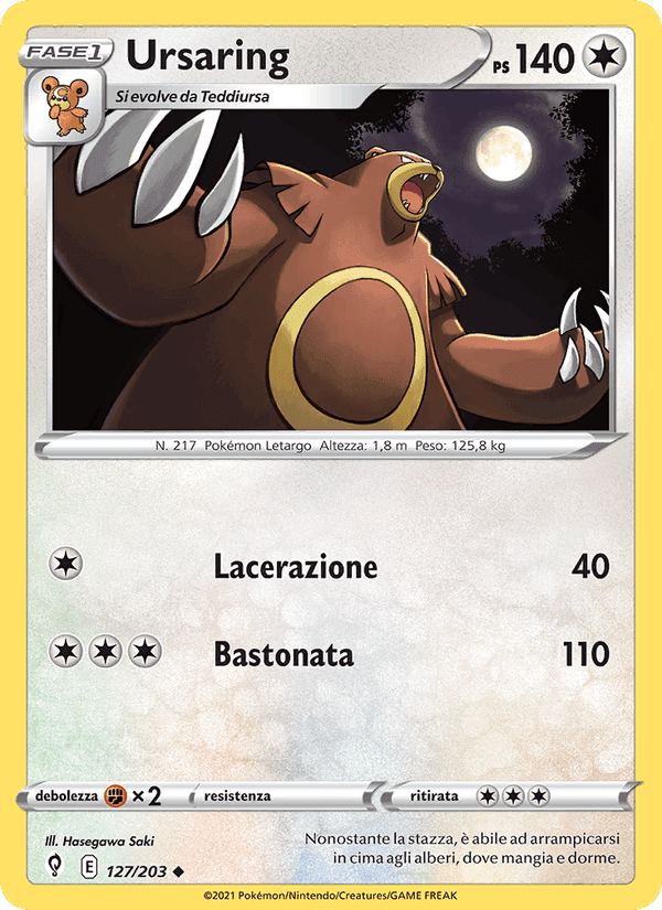 Ursaring, card 127 from Evoluzioni Eteree