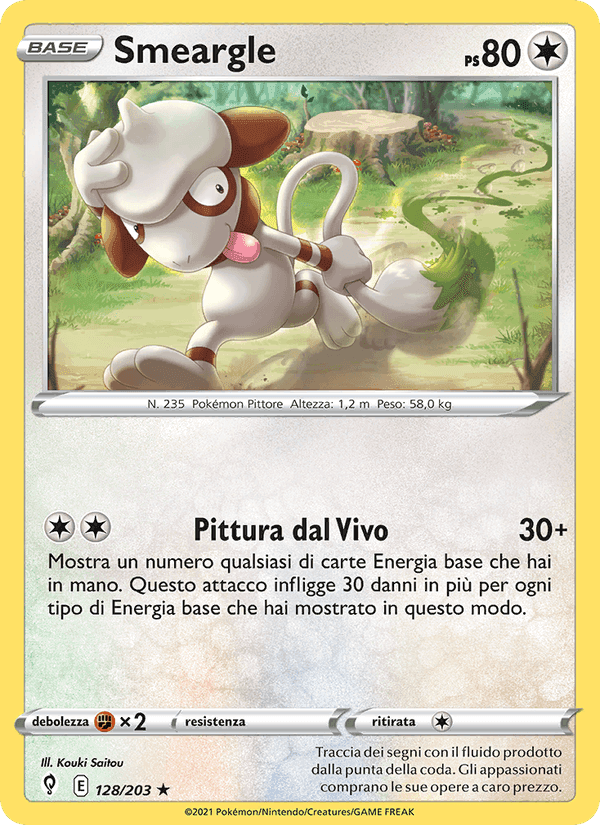 Smeargle, carta 128 di Evoluzioni Eteree